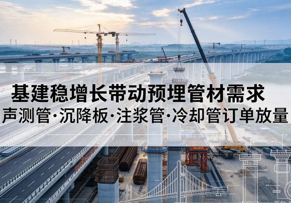 巍山基建稳增长带动预埋监测管材需求，声测管、沉降板、注浆管订单持续放量